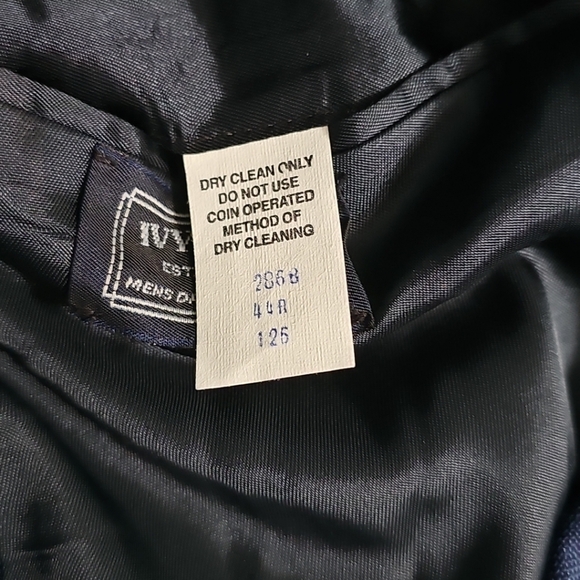 Ivy Crew Men's Sport Coat Blazer Jacket 2 Button Blue Size 44R Good PreOwned - Picture 8 of 12